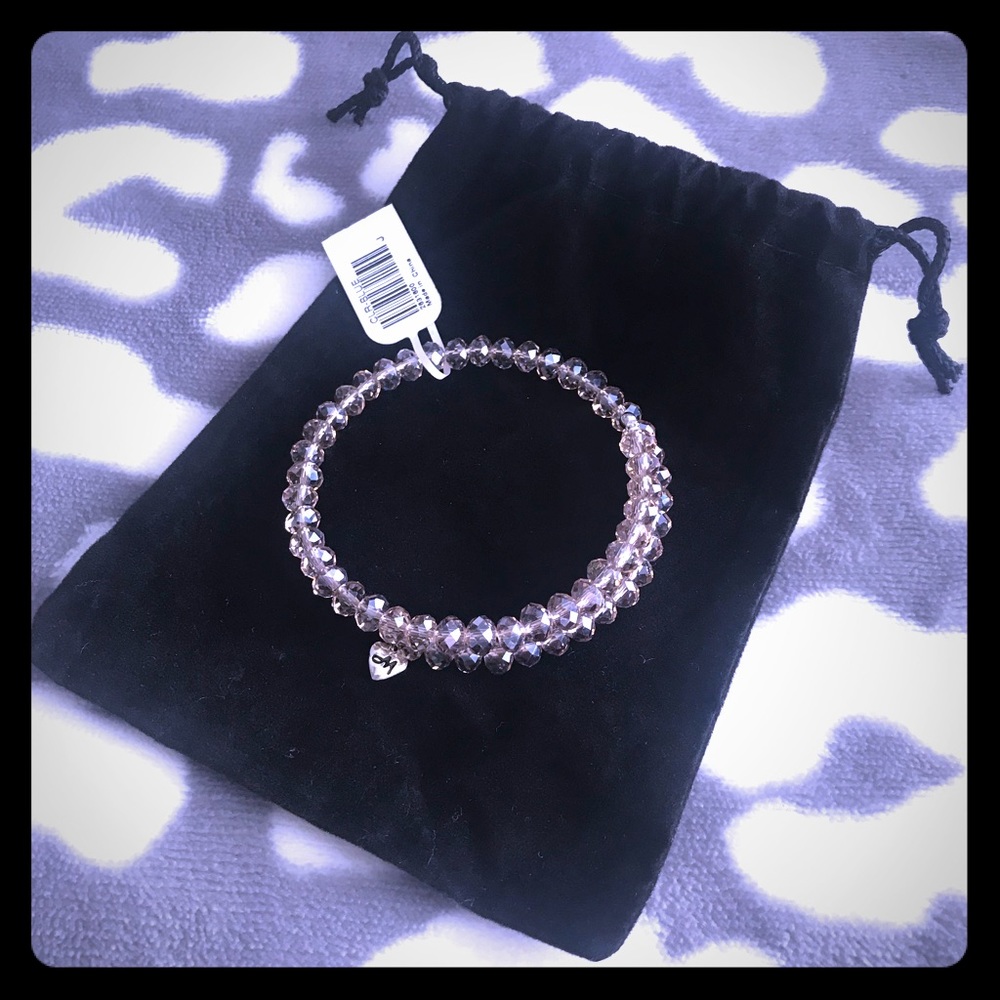 Charmed Memories Adjustable Gray Crystal Bracelet